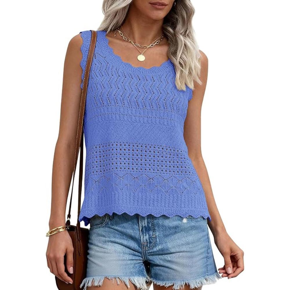 Women's Boho Crochet Knit Tank Top
