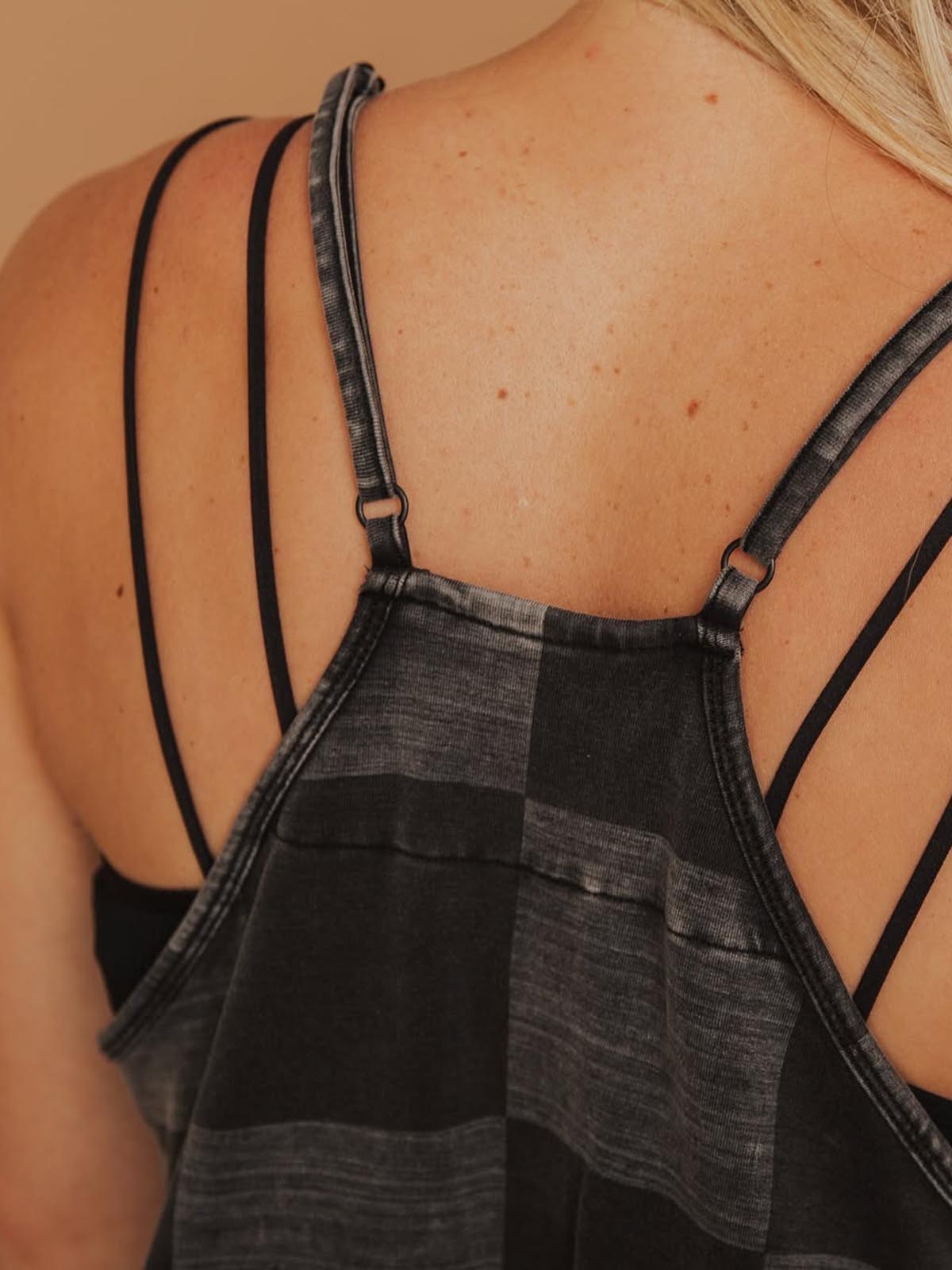 Women's Button Neck Suspender Jumpsuit Casual Overalls