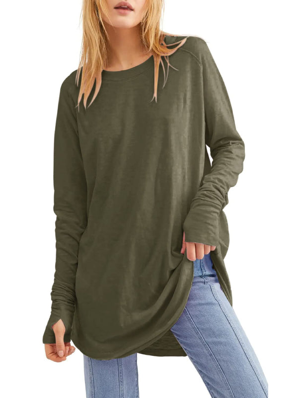 Limited time sale🔥Women's Casual Long Sleeve Basic Loose T-Shirts Tunic Tops