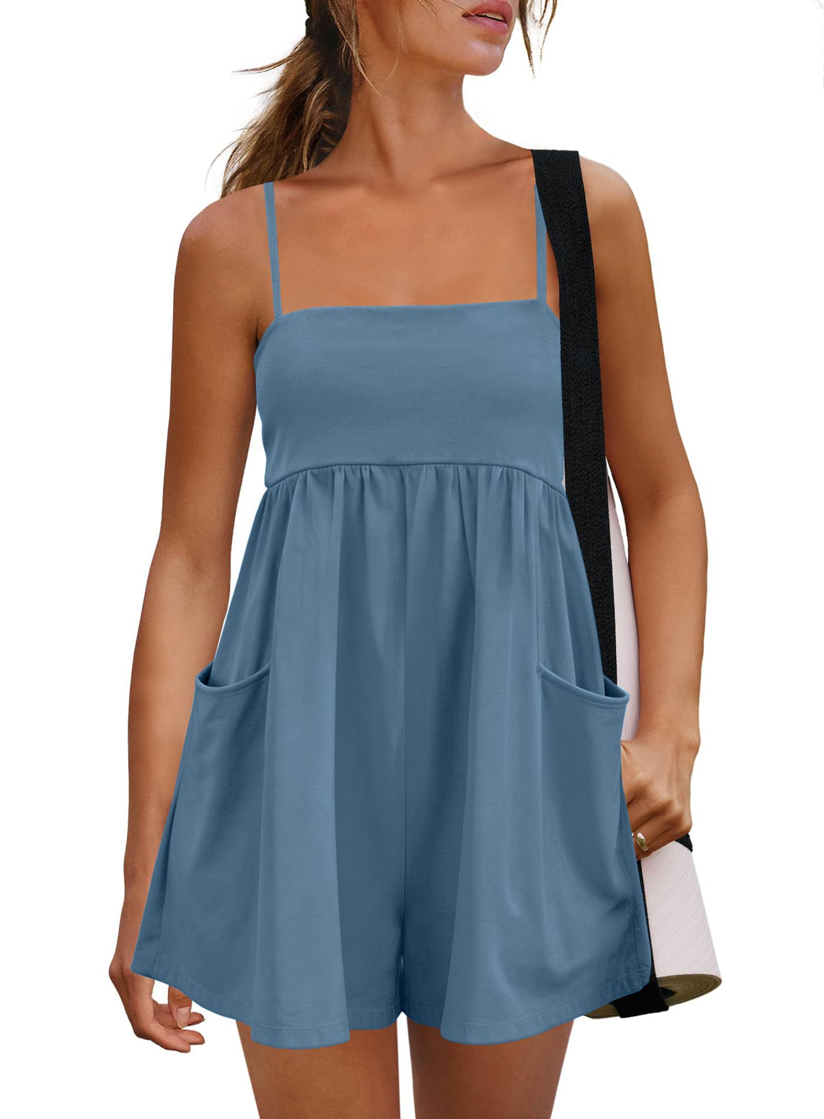 Limited time sale🔥Women's Summer Sleeveless Strappy Athletic Romper-with Pocket