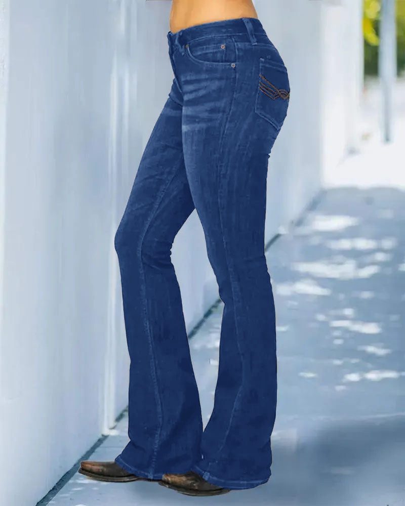 2023 Vintage Mid Waist Flare Jeans