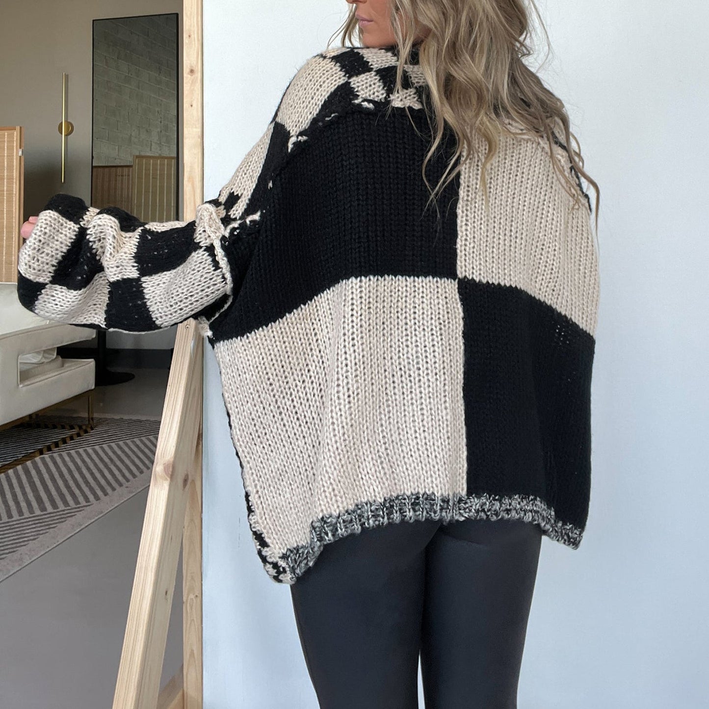 Checkered Oversized Cardigan (Buy 2 Free Shipping)