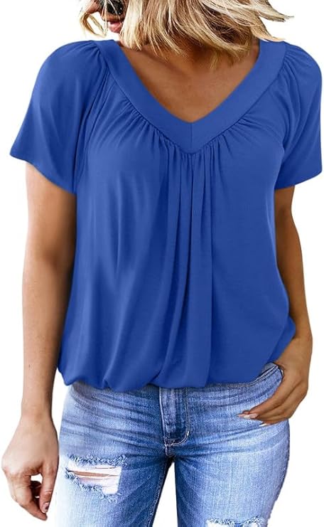 Limited time sale🔥Women's Casual Short Sleeve V Neck Basic T-shirts