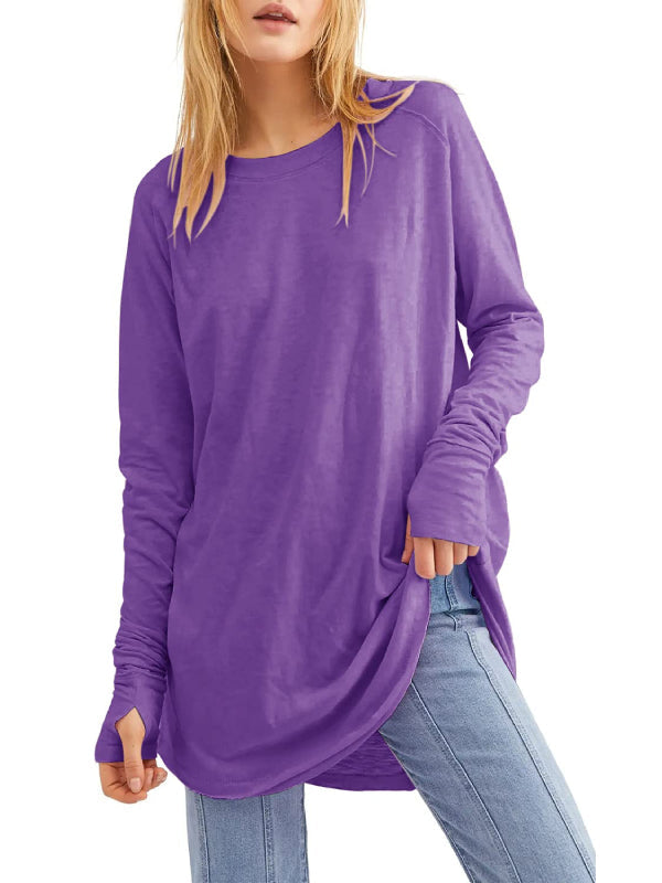 Limited time sale🔥Women's Casual Long Sleeve Basic Loose T-Shirts Tunic Tops