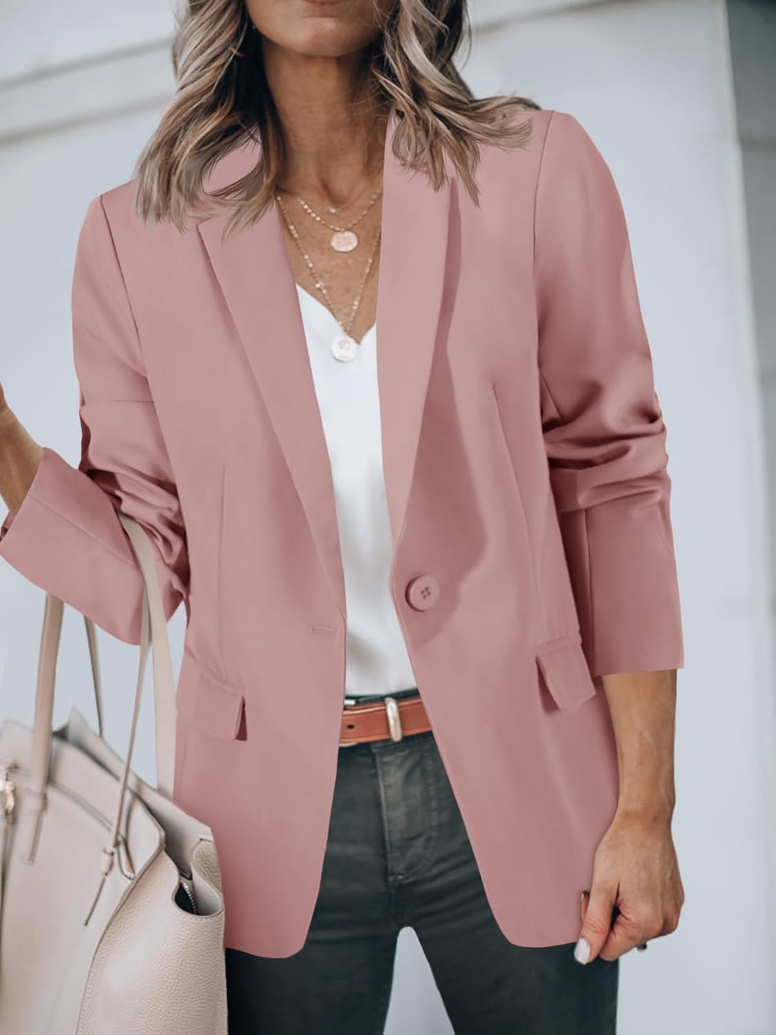 Limited time sale🔥Women's Casual Button Open Front Pocket Blazers Jacket