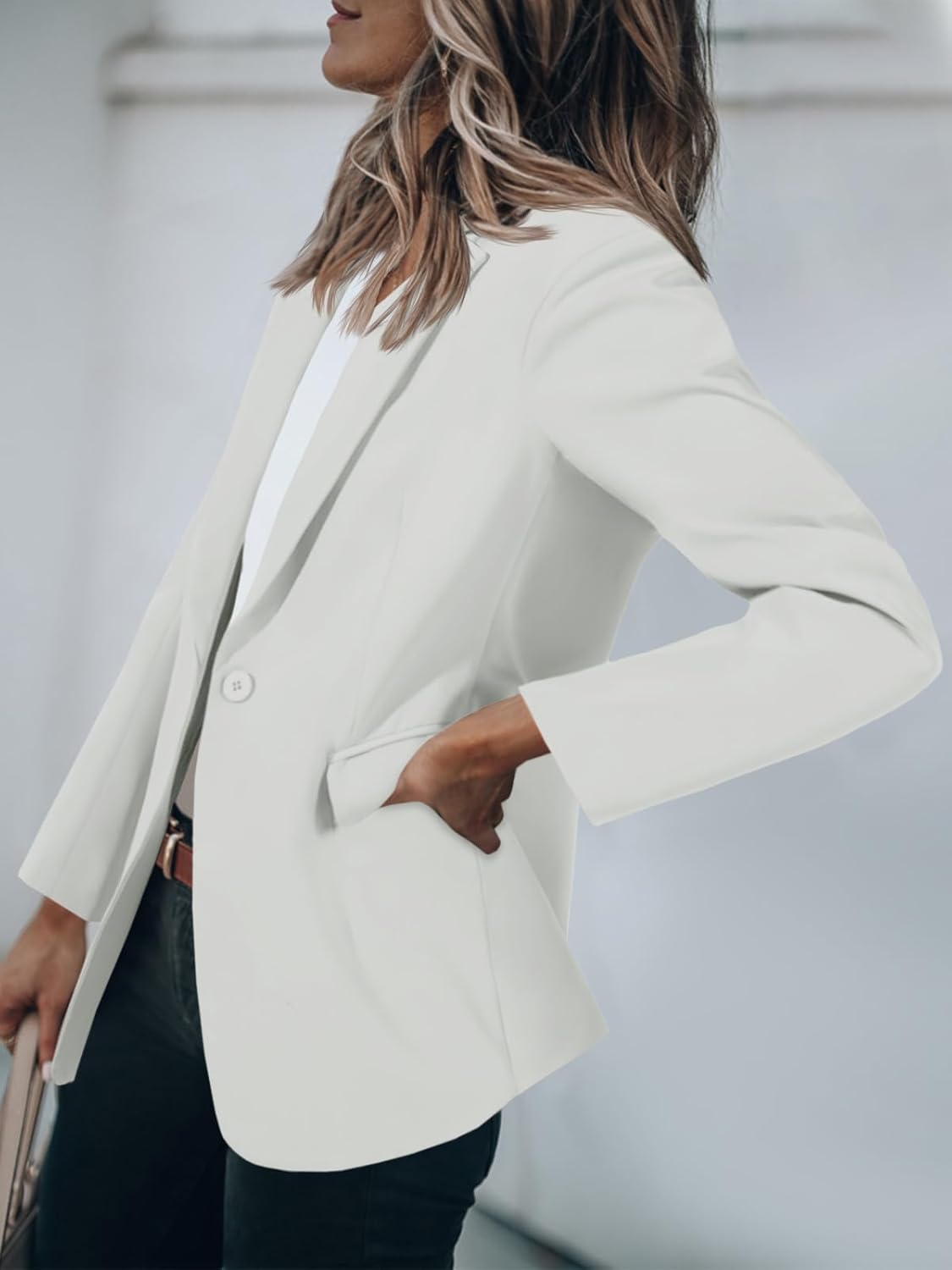 Limited time sale🔥Women's Casual Button Open Front Pocket Blazers Jacket