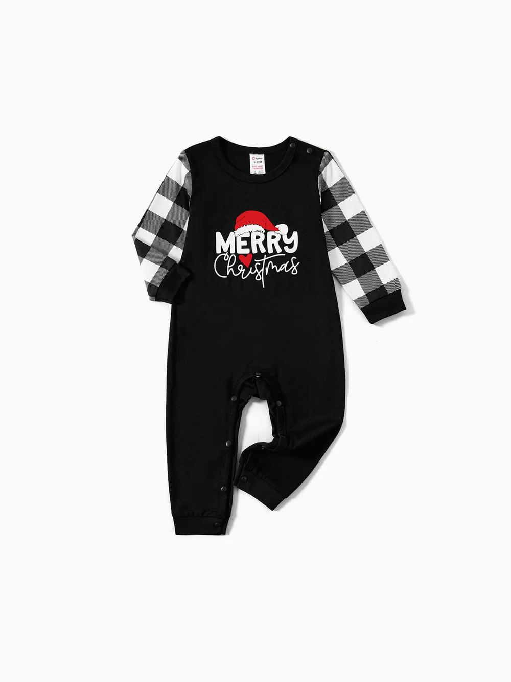Family Christmas Long-sleeve Black White Letters Pajamas