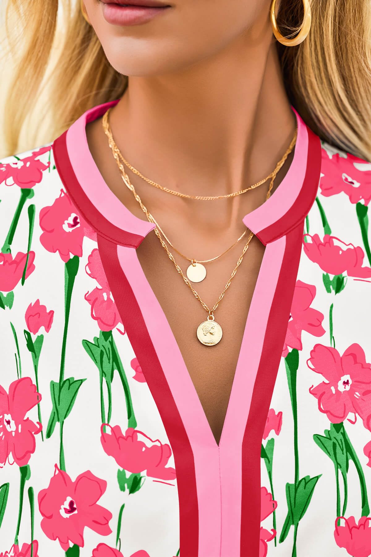Limited time sale🔥Womens V Neck Floral Mini Dress Short Puff Sleeve Patchwork