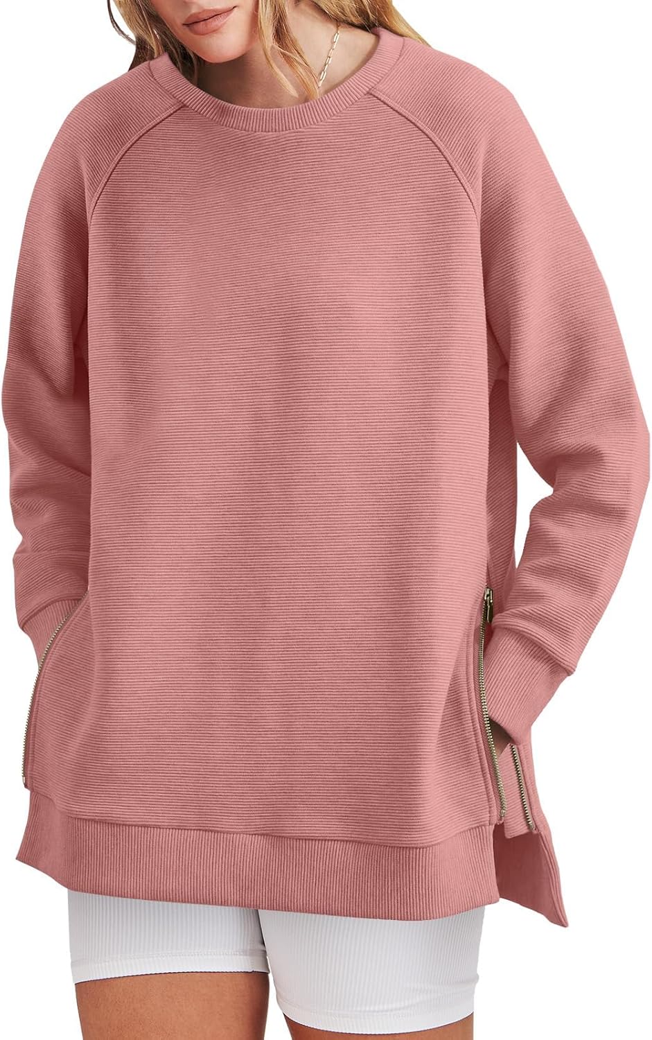 Oversized Sweatshirt Crewneck Long Sleeve Tunic Pollover Shirts(BUY TWO FREE SHIPPING!!!!)