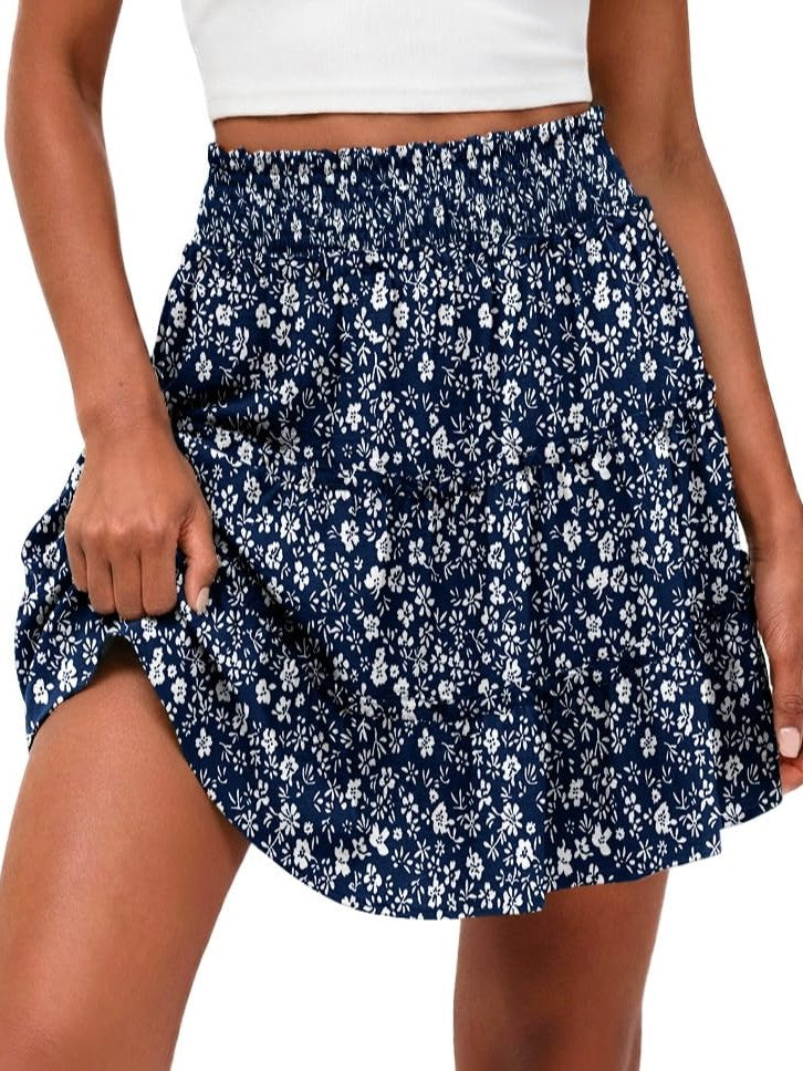 Limited time sale🔥Women's Casual High Waisted Ruffle Tiered Flowy Mini Skorts Skirts