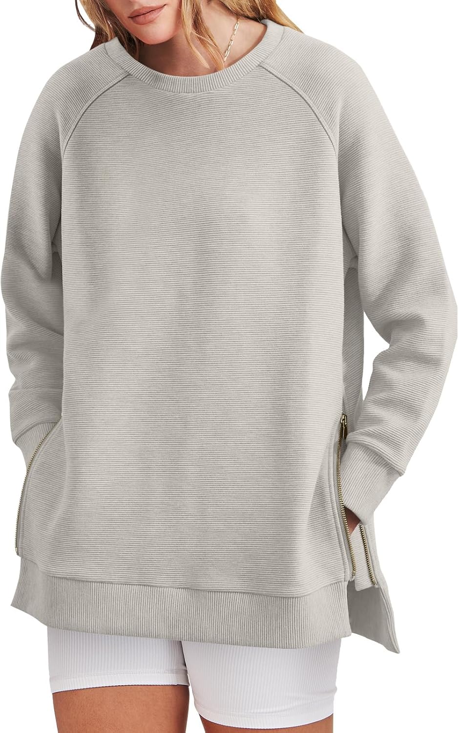 Oversized Sweatshirt Crewneck Long Sleeve Tunic Pollover Shirts(BUY TWO FREE SHIPPING!!!!)
