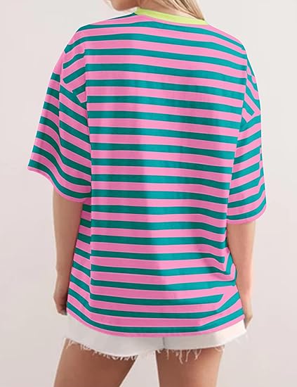 HOT SALE-Women's Striped Color Block T-Shirt (BUY 2 FREE SHIPPING)