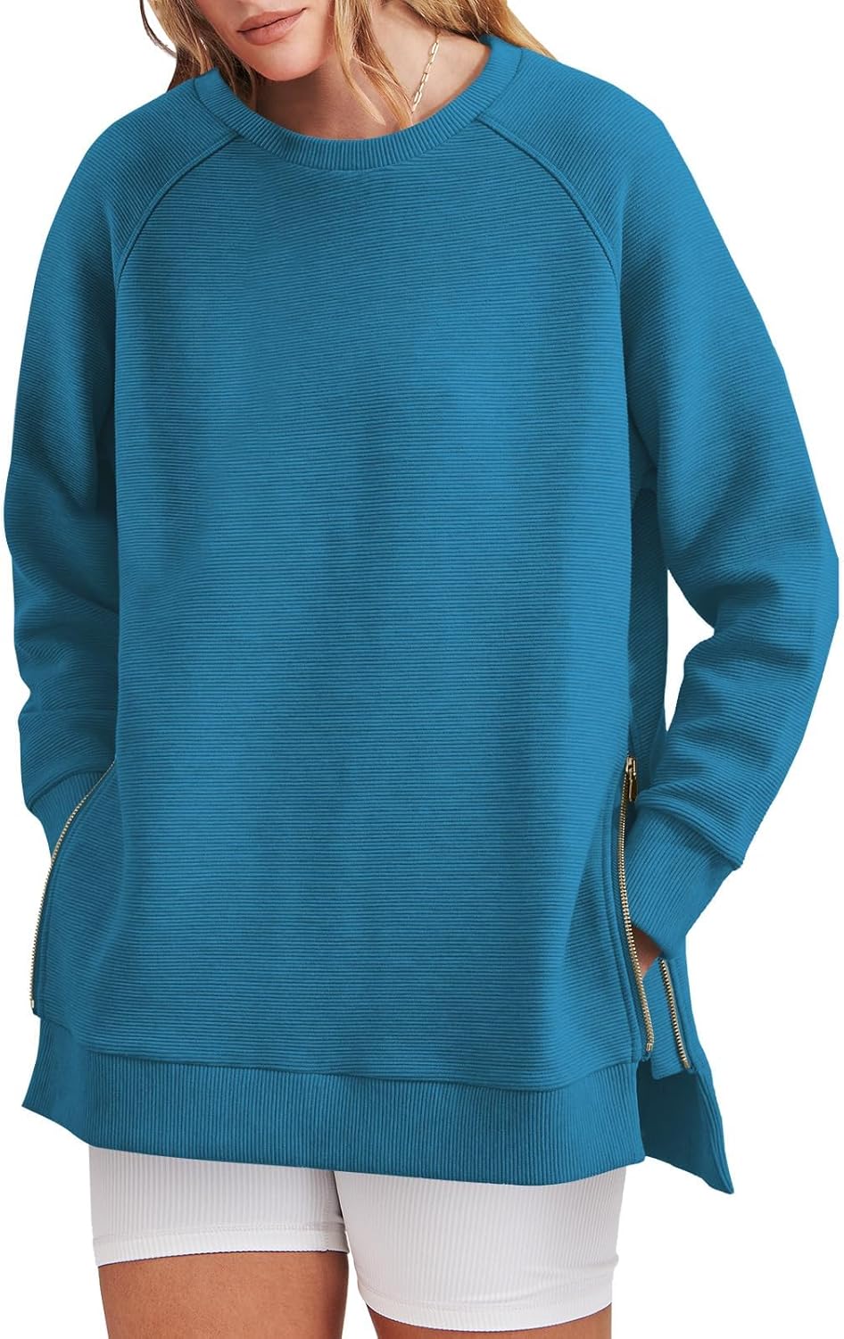 Oversized Sweatshirt Crewneck Long Sleeve Tunic Pollover Shirts(BUY TWO FREE SHIPPING!!!!)