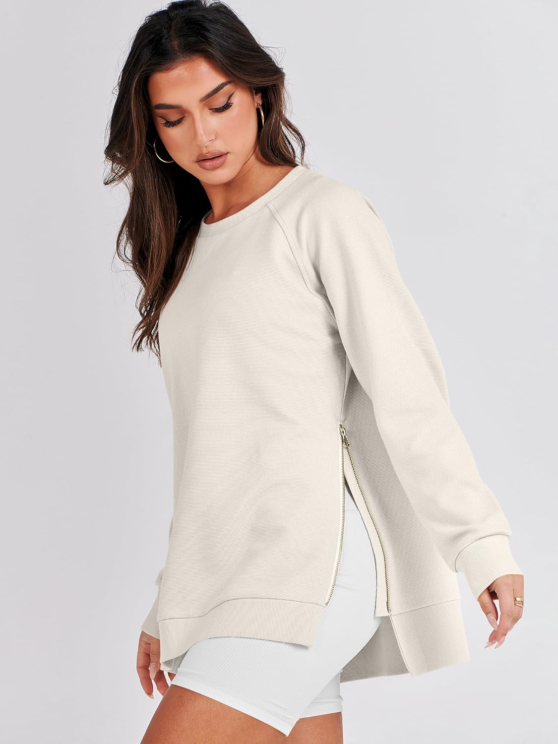 Oversized Sweatshirt Crewneck Long Sleeve Tunic Pollover Shirts(BUY TWO FREE SHIPPING!!!!)