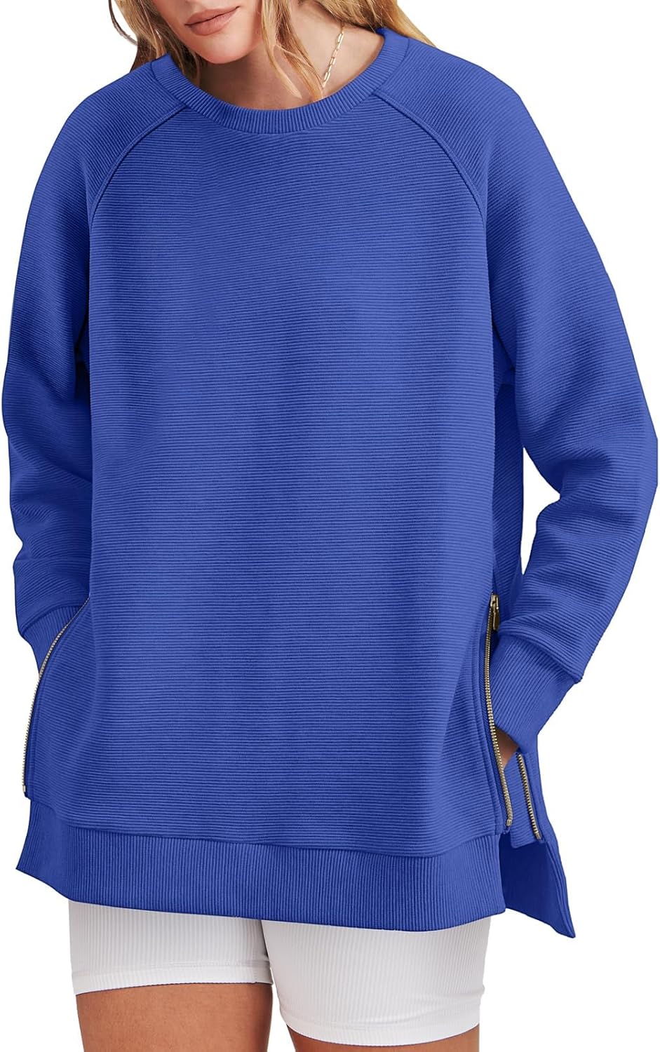 Oversized Sweatshirt Crewneck Long Sleeve Tunic Pollover Shirts(BUY TWO FREE SHIPPING!!!!)