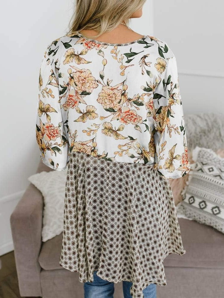 Women's Floral Kimono Ruffle Sleeve Tie Cardigans Flowy Boho Loose Cover Ups
