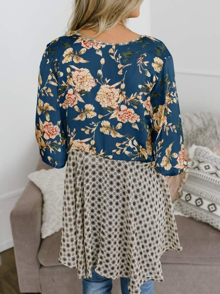 Women's Floral Kimono Ruffle Sleeve Tie Cardigans Flowy Boho Loose Cover Ups