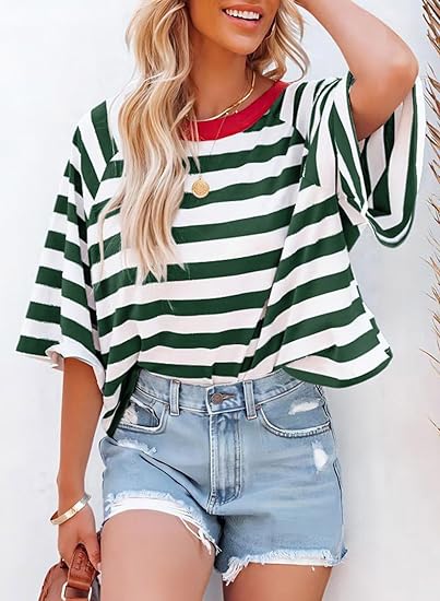 2024 NEW🔥 Women Color Blocking Loose Tee (buy 2 free shipping)