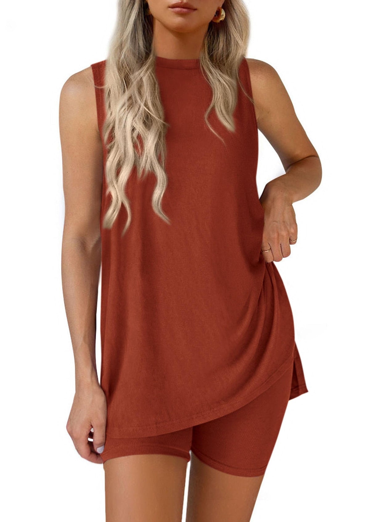 Women's 2 Piece Sets Summer Matching Lounge Shorts Set