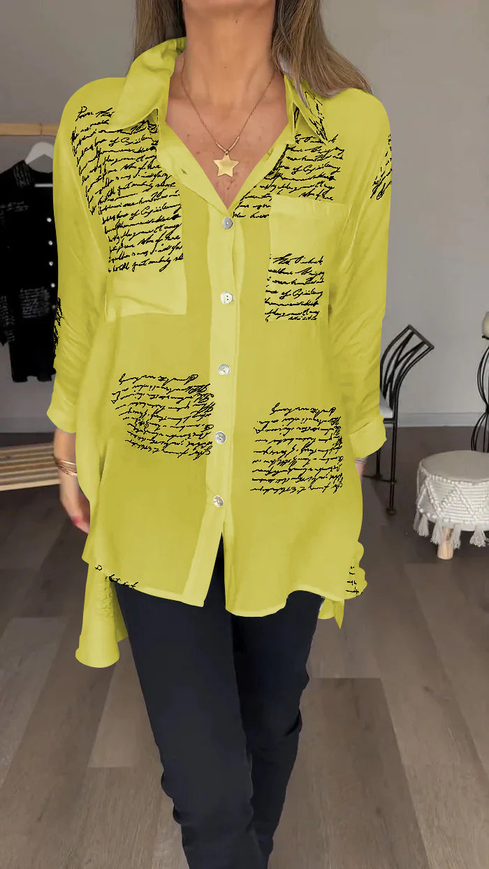 2024 Letter Print Fashion Lapel Shirt(Buy 2 Free Shipping)