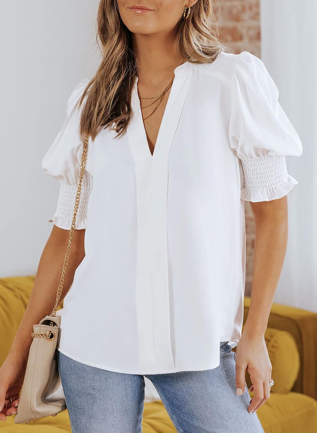 Limited time sale🔥Floral V-Neck Puff Sleeve Blouse