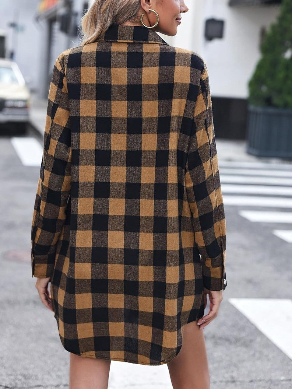 Women's Flannel Long Sleeve Plaid Button Down Shirts