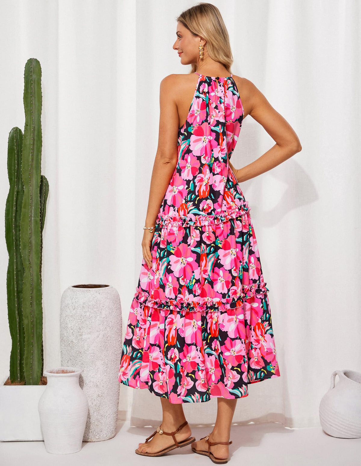 Limited time sale🔥Women's Elegant Hollower Out Waist A Line Spaghetti Straps Dress