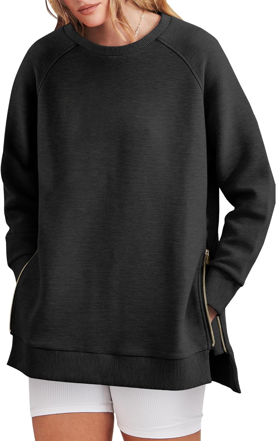 Oversized Sweatshirt Crewneck Long Sleeve Tunic Pollover Shirts(BUY TWO FREE SHIPPING!!!!)