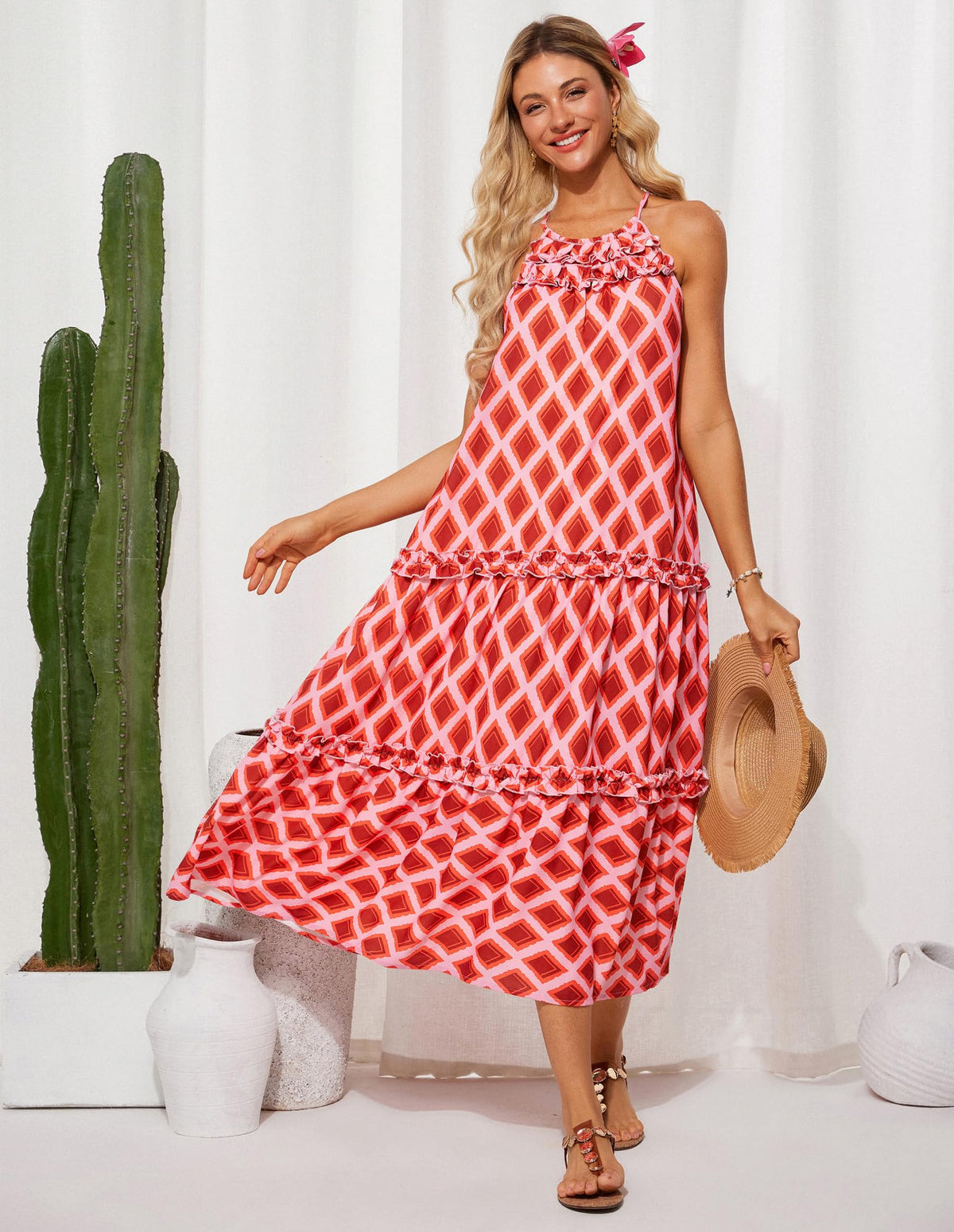 Limited time sale🔥Women's Elegant Hollower Out Waist A Line Spaghetti Straps Dress