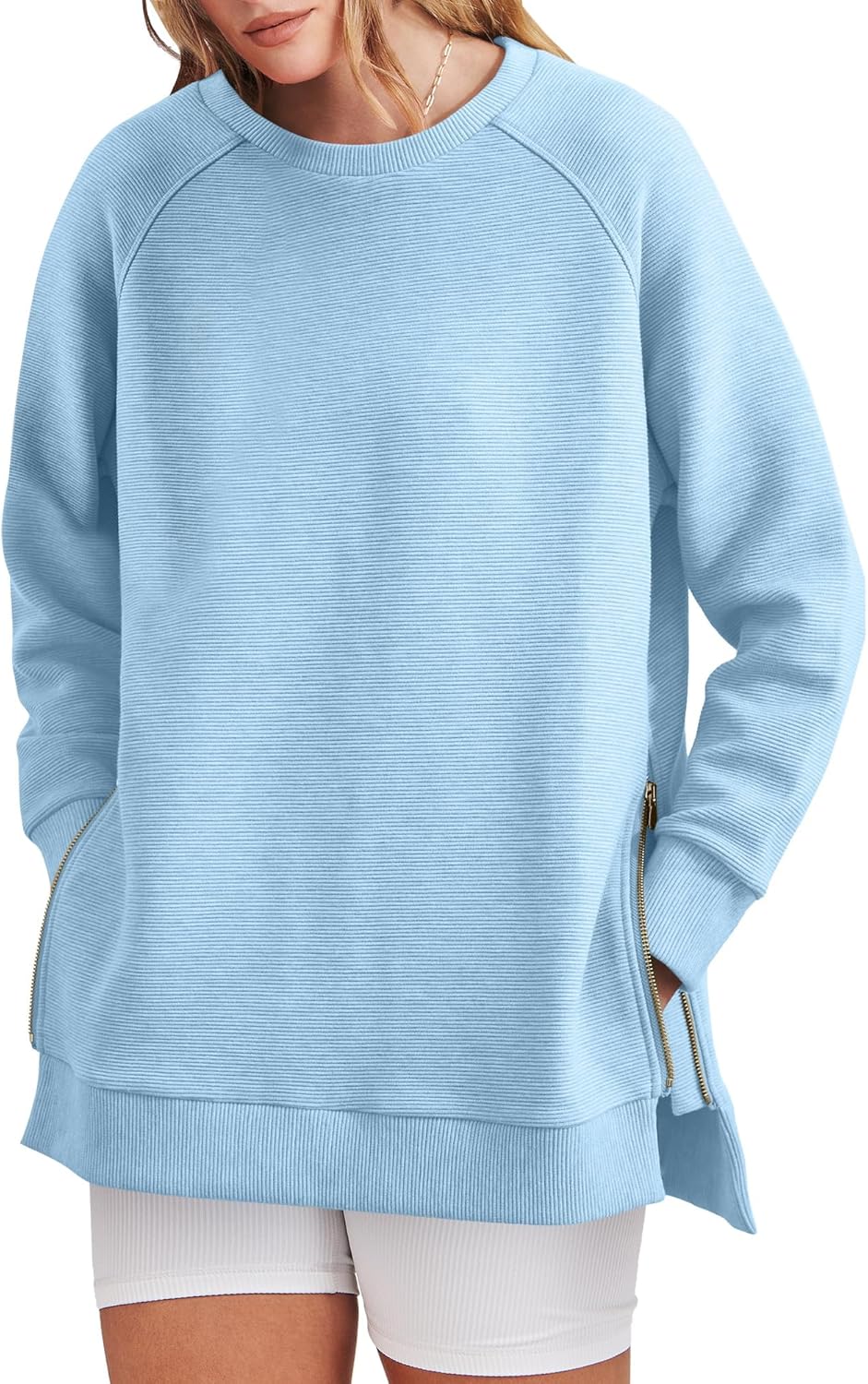 Oversized Sweatshirt Crewneck Long Sleeve Tunic Pollover Shirts(BUY TWO FREE SHIPPING!!!!)