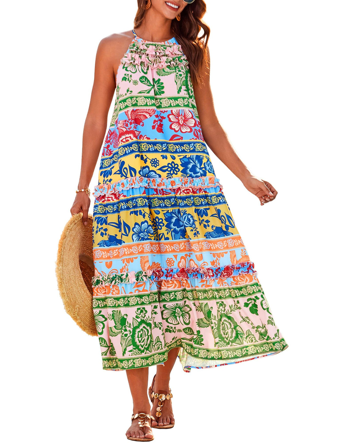 Limited time sale🔥Women's Elegant Hollower Out Waist A Line Spaghetti Straps Dress