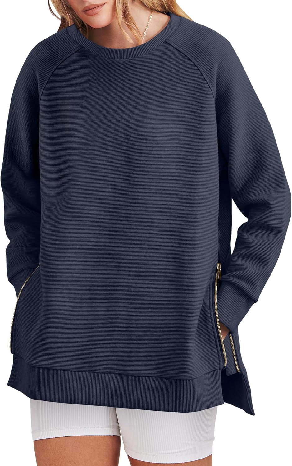 Oversized Sweatshirt Crewneck Long Sleeve Tunic Pollover Shirts(BUY TWO FREE SHIPPING!!!!)