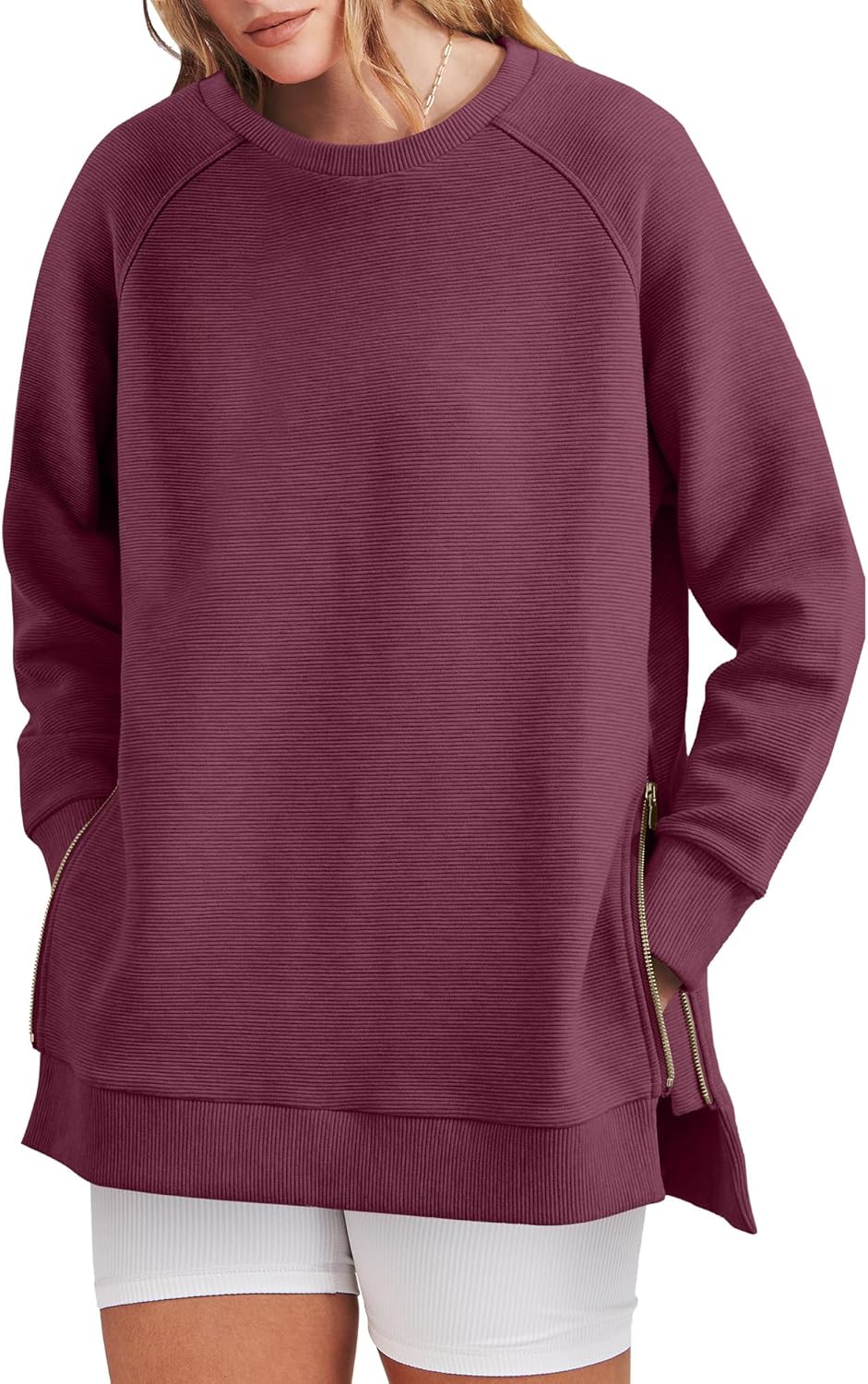 Oversized Sweatshirt Crewneck Long Sleeve Tunic Pollover Shirts(BUY TWO FREE SHIPPING!!!!)