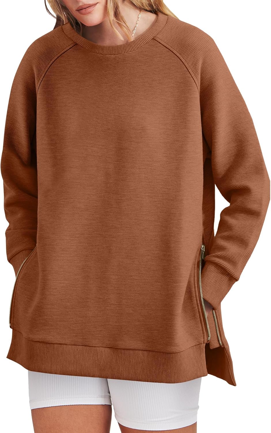 Oversized Sweatshirt Crewneck Long Sleeve Tunic Pollover Shirts(BUY TWO FREE SHIPPING!!!!)