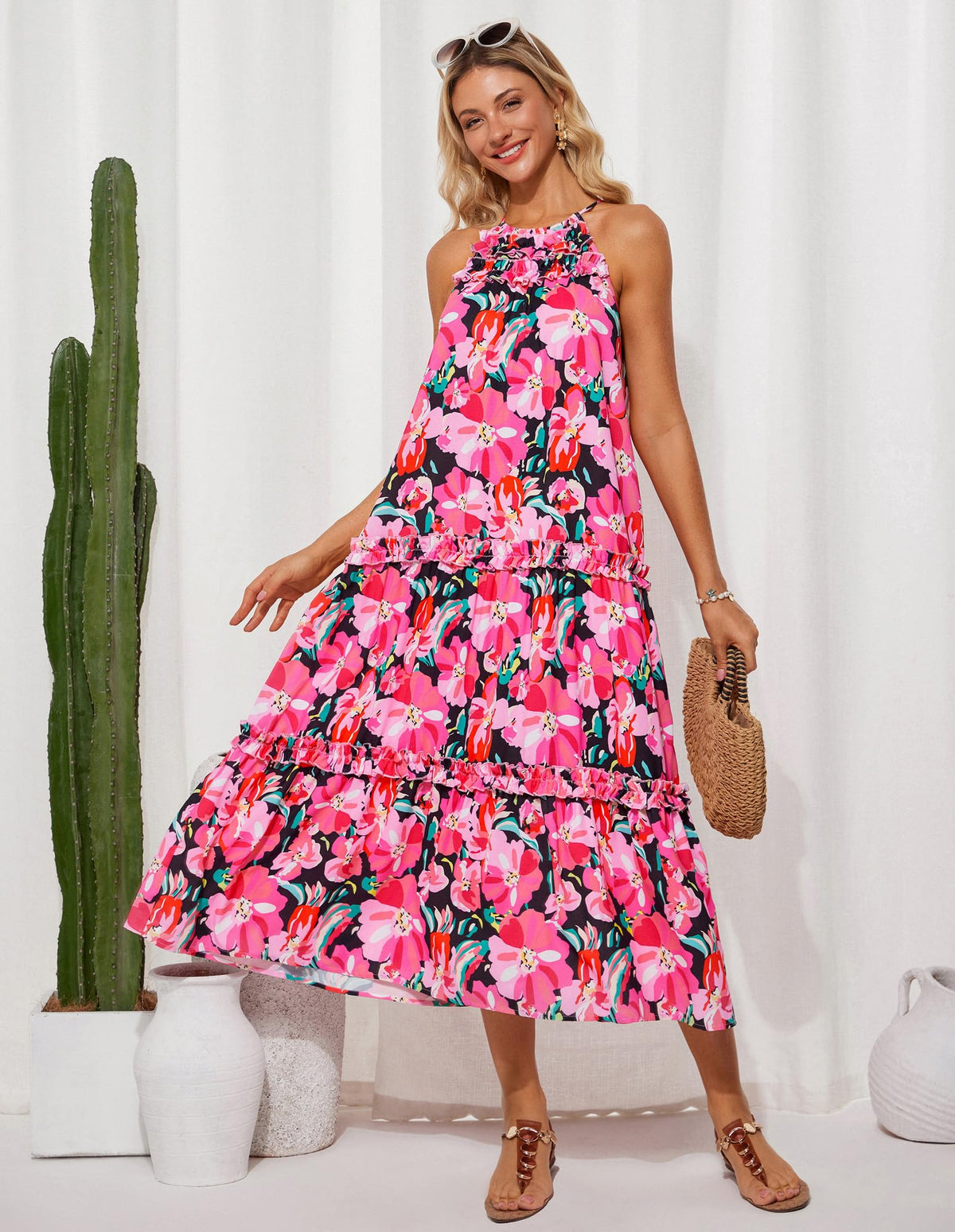 Limited time sale🔥Women's Elegant Hollower Out Waist A Line Spaghetti Straps Dress