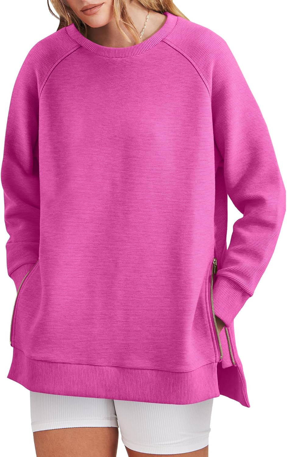 Oversized Sweatshirt Crewneck Long Sleeve Tunic Pollover Shirts(BUY TWO FREE SHIPPING!!!!)