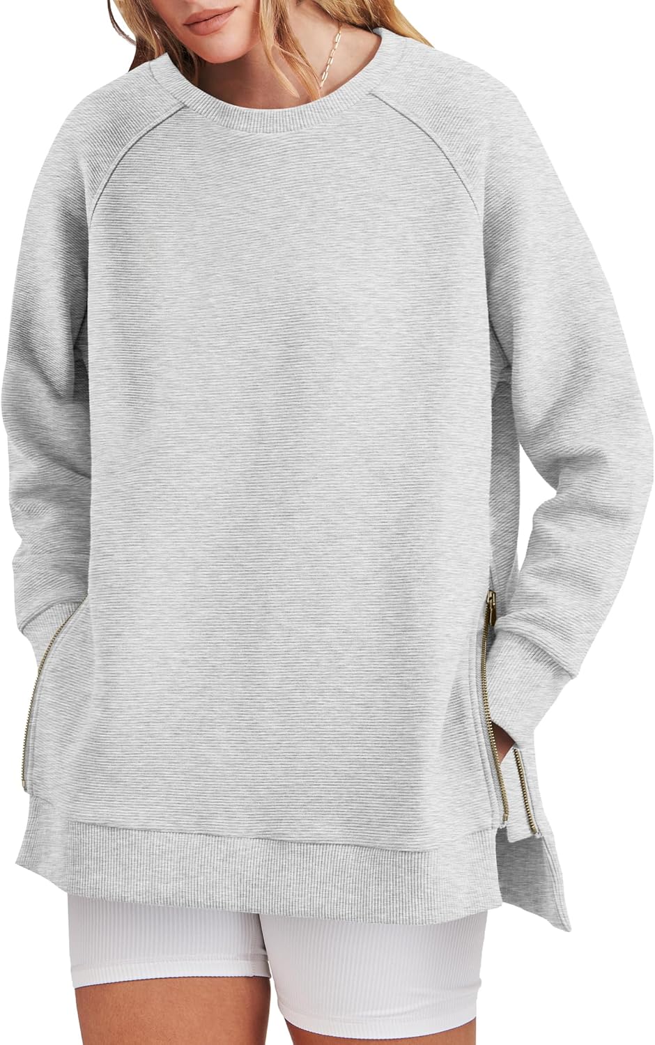 Oversized Sweatshirt Crewneck Long Sleeve Tunic Pollover Shirts(BUY TWO FREE SHIPPING!!!!)