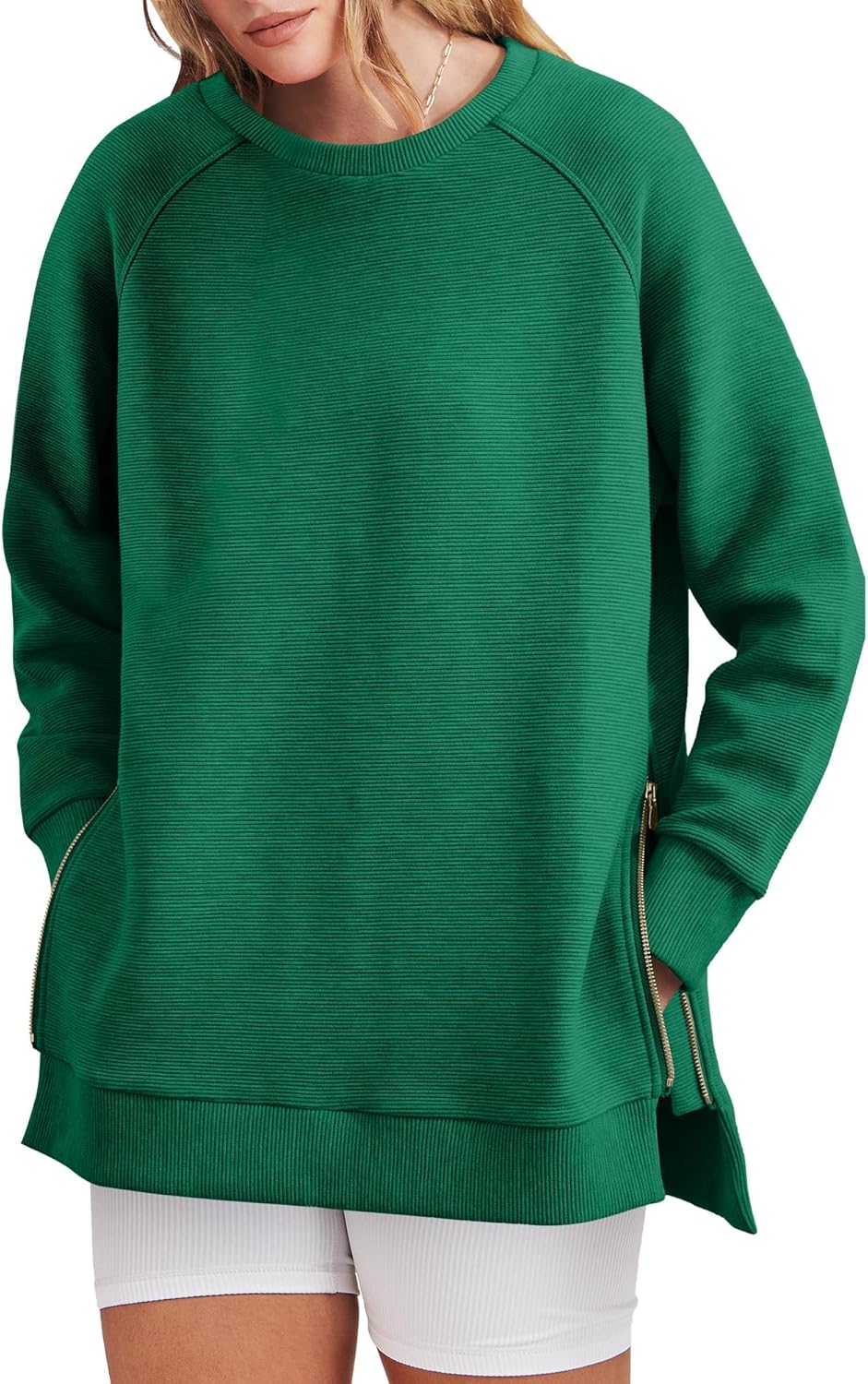 Oversized Sweatshirt Crewneck Long Sleeve Tunic Pollover Shirts(BUY TWO FREE SHIPPING!!!!)