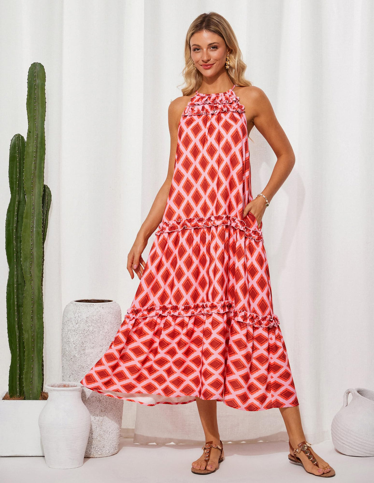 Limited time sale🔥Women's Elegant Hollower Out Waist A Line Spaghetti Straps Dress