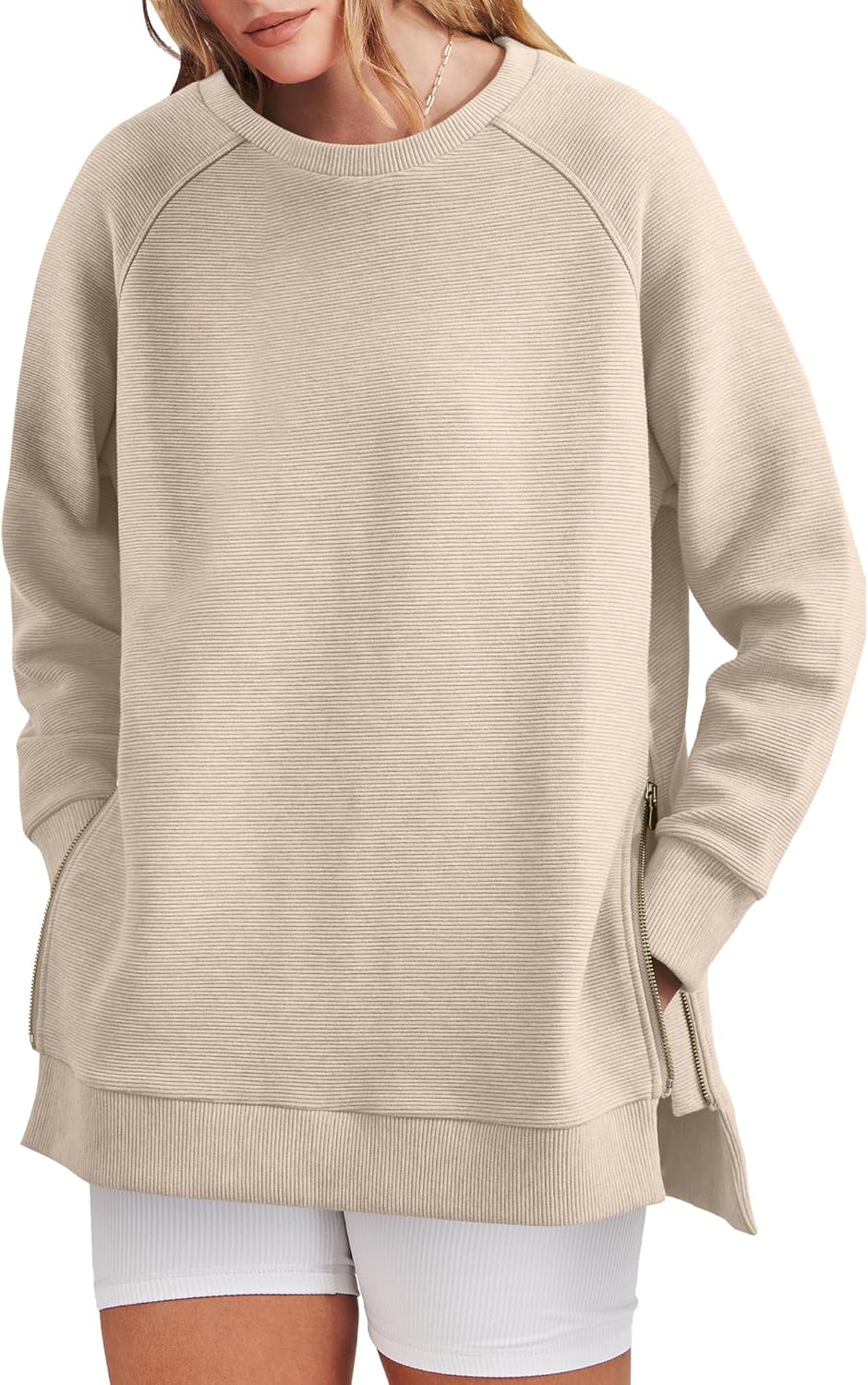 Oversized Sweatshirt Crewneck Long Sleeve Tunic Pollover Shirts(BUY TWO FREE SHIPPING!!!!)
