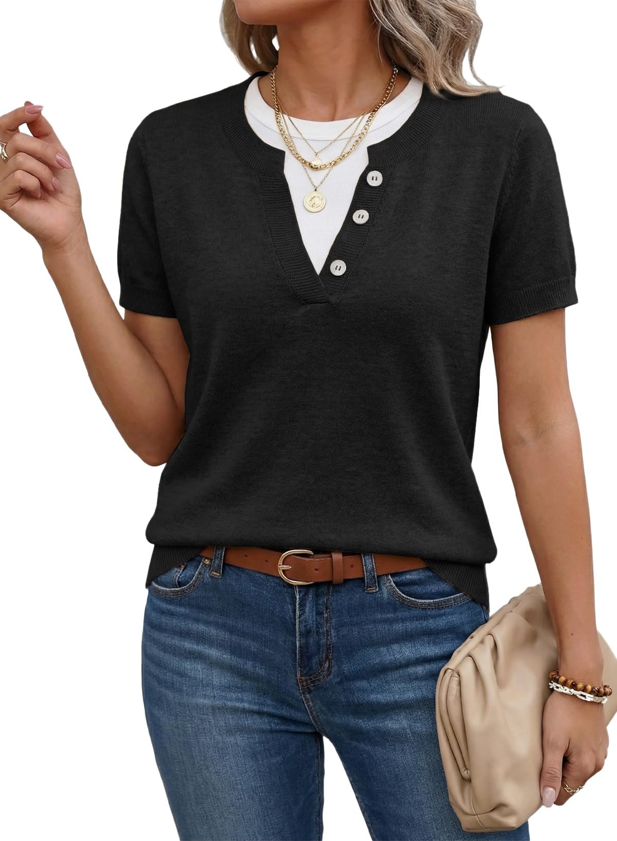 2026 SummerVibes Women's Casual Short Sleeve Knitwear