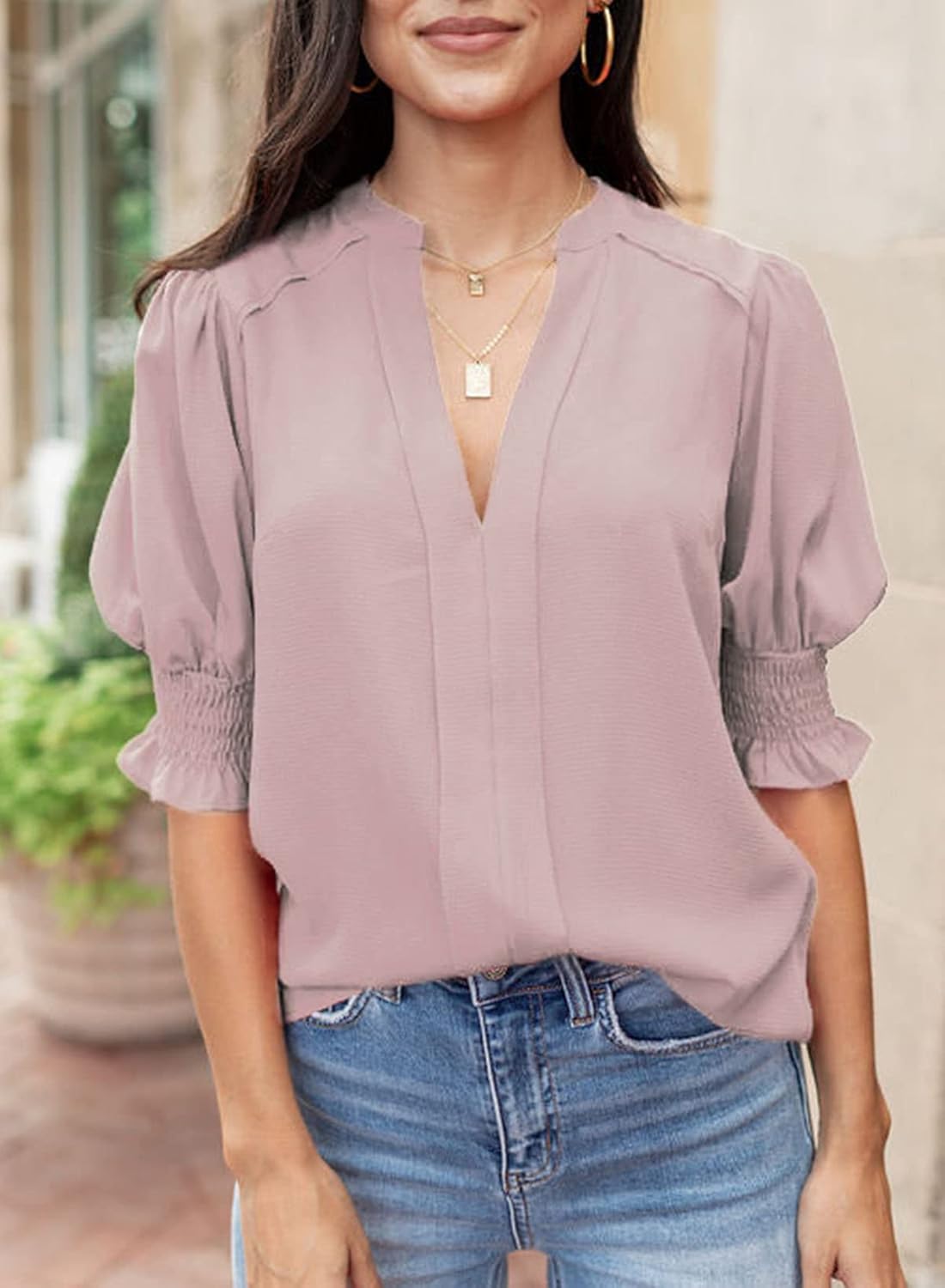 Limited time sale🔥Floral V-Neck Puff Sleeve Blouse