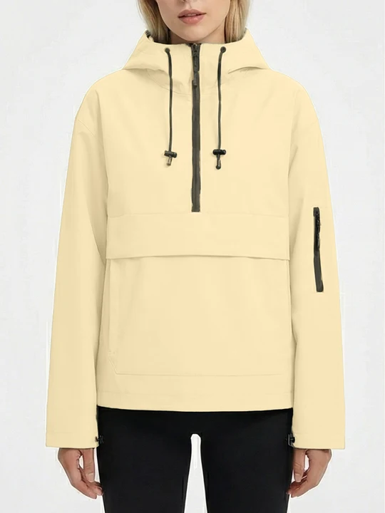 Limited time sale🔥Fleece-lined Waterproof Raincoat Hoodie With Kangaroo Pocket