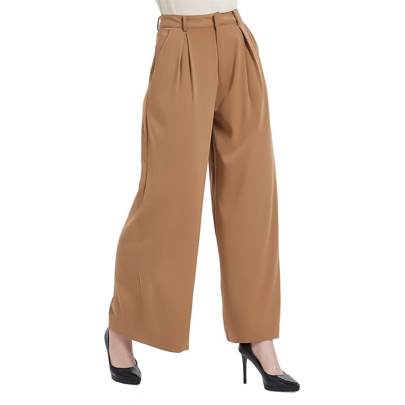 Women High Waist Casual Wide Leg Trousers