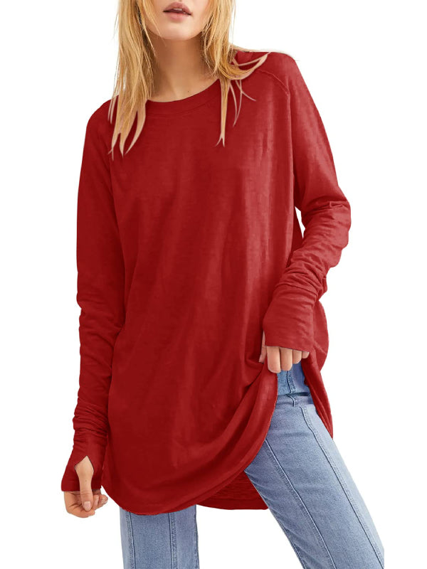 Limited time sale🔥Women's Casual Long Sleeve Basic Loose T-Shirts Tunic Tops