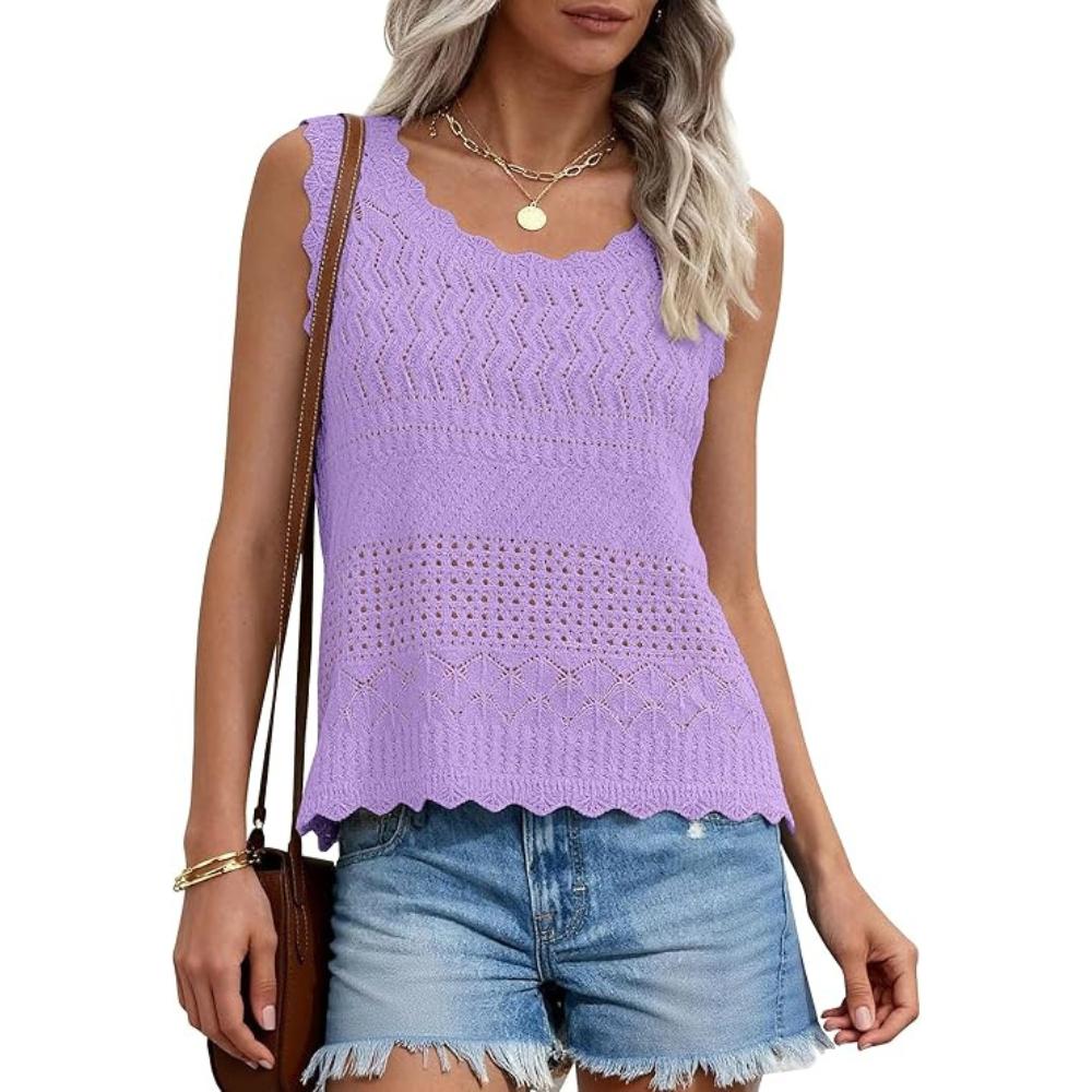 Women's Boho Crochet Knit Tank Top