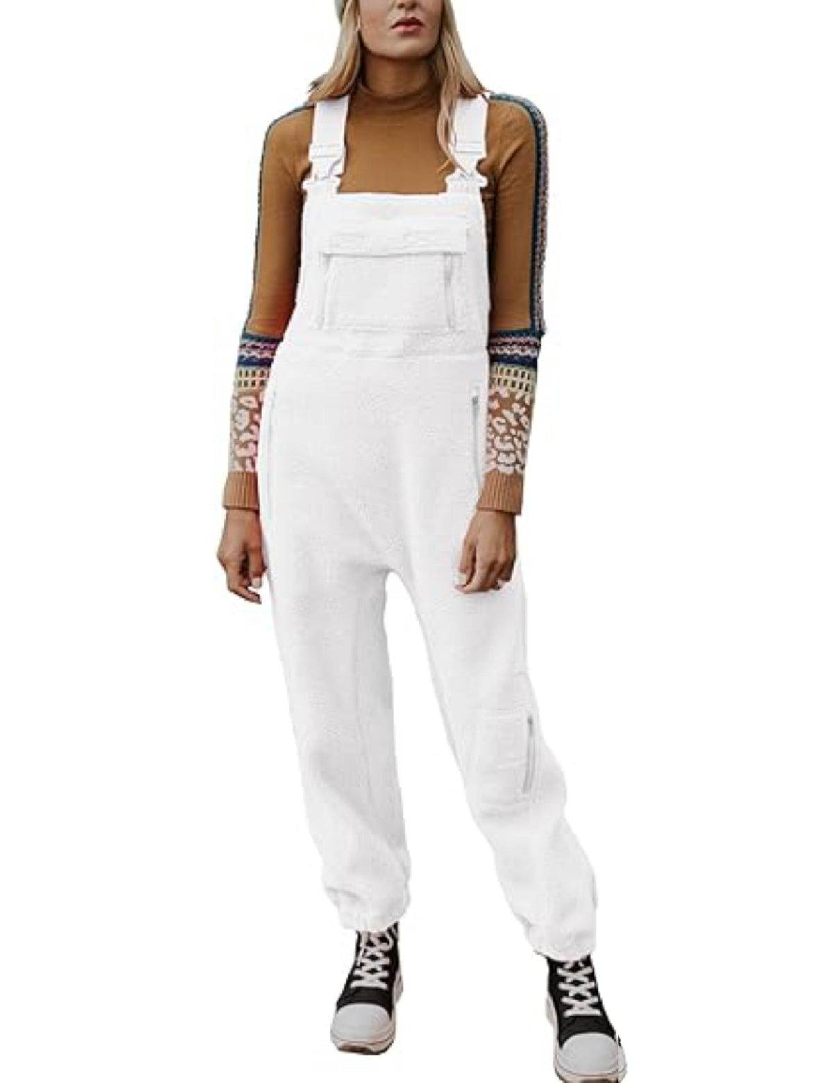 Limited time sale 🔥Women's Fleece Warm Overalls Loose Casual Jumpsuits
