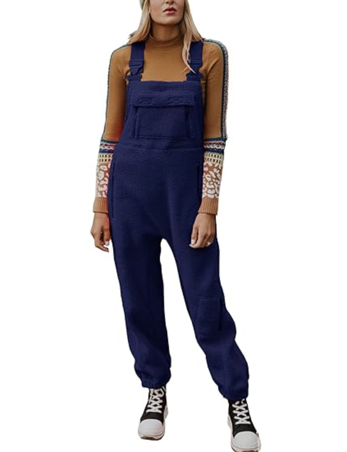 Limited time sale 🔥Women's Fleece Warm Overalls Loose Casual Jumpsuits