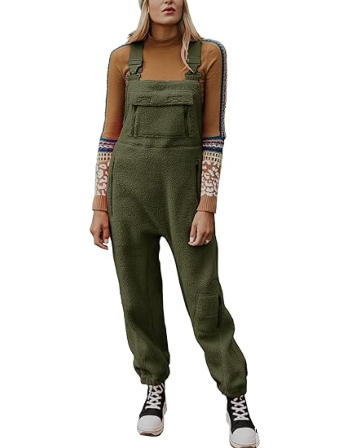 Limited time sale 🔥Women's Fleece Warm Overalls Loose Casual Jumpsuits
