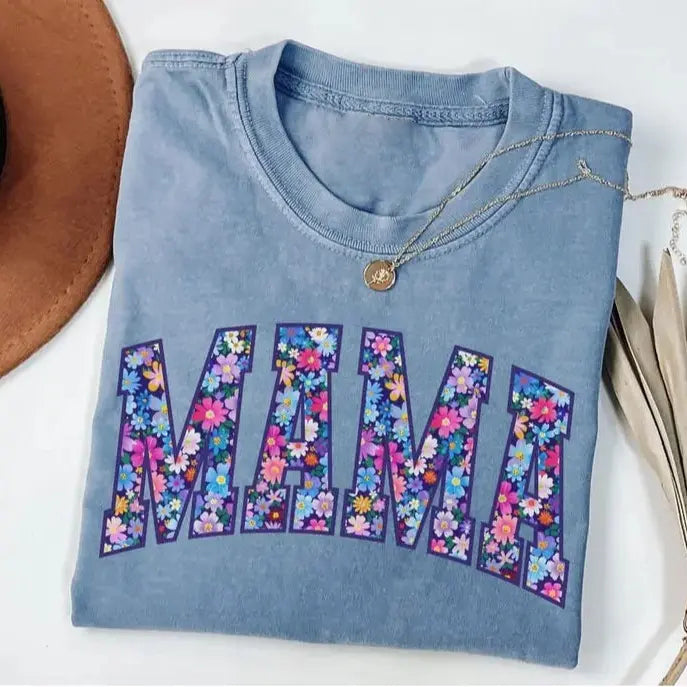 Vintage Floral "MAMA" Short-Sleeve T-Shirt